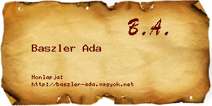 Baszler Ada névjegykártya